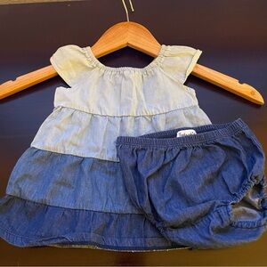 Splendid Baby Dress and Coverlet • diaper cover • denim • infant 3-6M